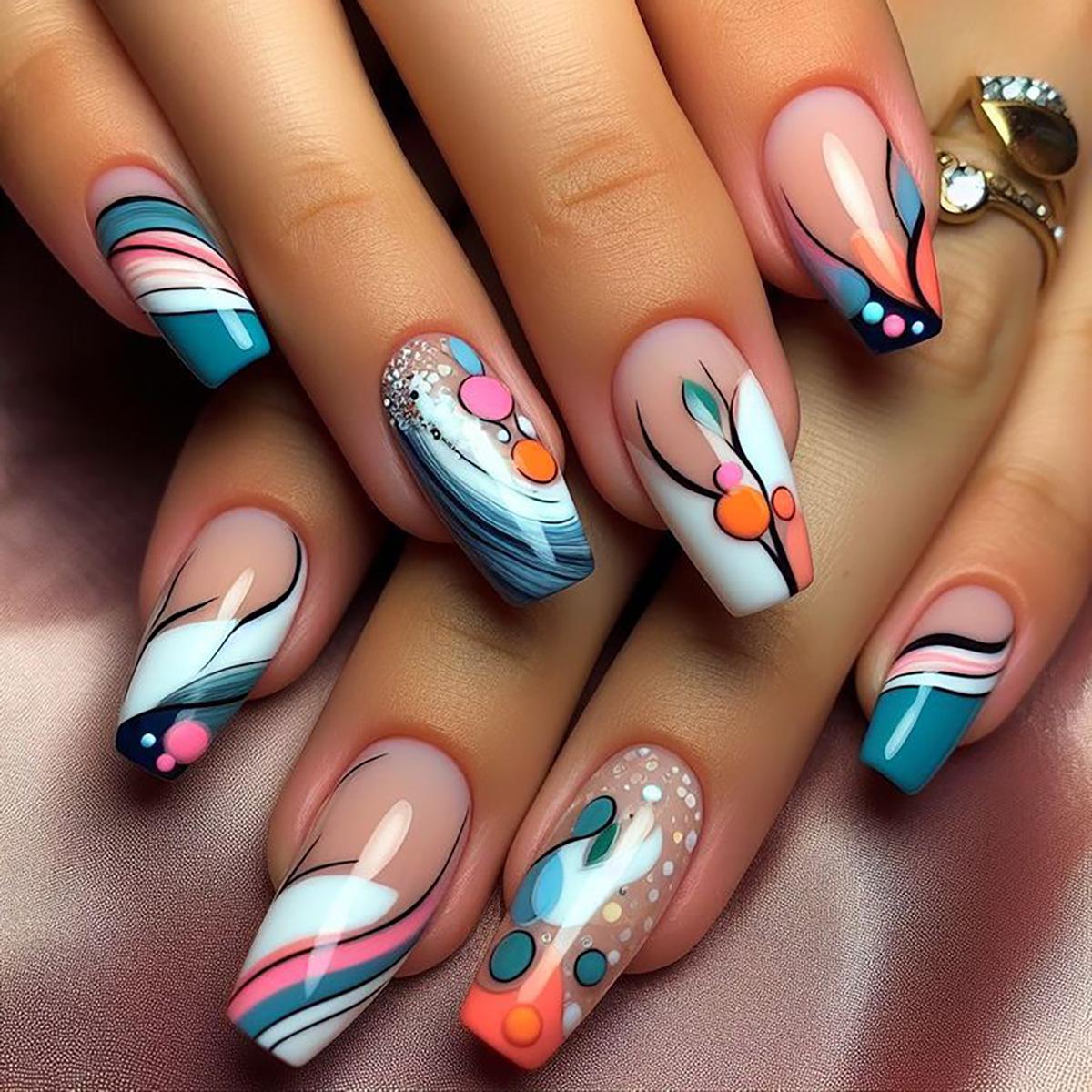 

Ballet Nail Art: Cute, Colorful European & American INS Style False Nails