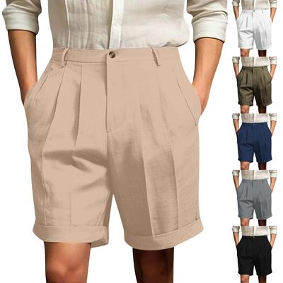 Men's Summer Pleated Button Pocket Comfortable Breathable Shorts