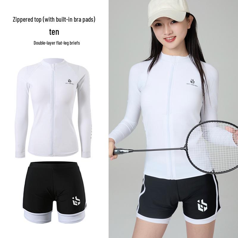Women s Long Sleeve Slimming Diving Swimsuit – New Style, Belly-Covering, Conservative Beach  Pool Swimwear. L