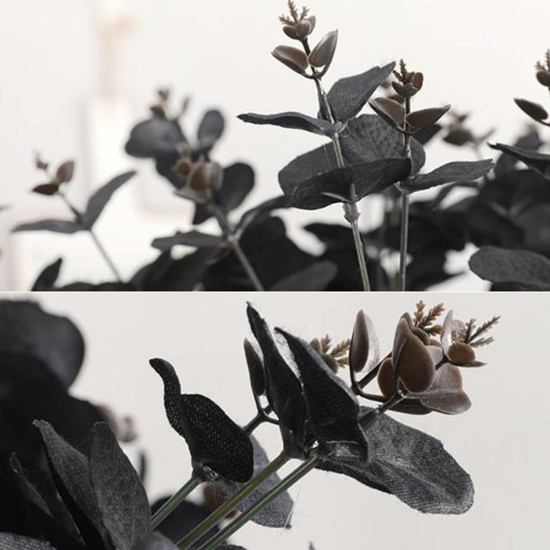 45cm Artificial Eucalyptus Fake Leaves Black Plant Leaf Flowers Home Party Decor