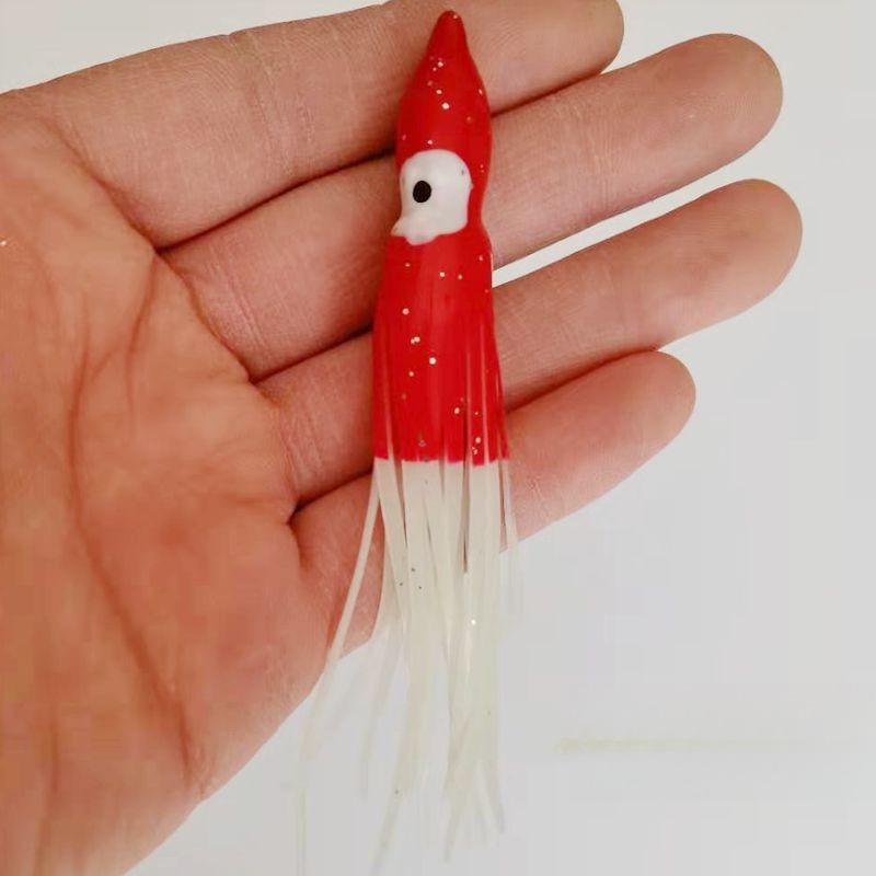 

12cm 4.8g 3D Colorful Octopus Squid Soft Lure Artificial Squid Bait Fish Lure with Whiskers Simulation Squid Lure