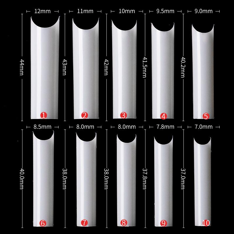 Nail Art Pads 500 Pieces, Transparent Fake Nails, High-Curvature Bags, Water Pipe Nail Patches Are In Stock