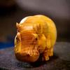 1Pcs Manual Wood Carving Wooden Product Rhino Hippo Elephant Figurine Car Ornaments Statue Desk Sculpture Room Home Decoration