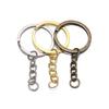 10Pcs Key Ring Key Chain Rhodium Antique Bronze Gold Color 60mm Long Round Split Keychain Keyrings Jewelry Making Bulk Wholesale