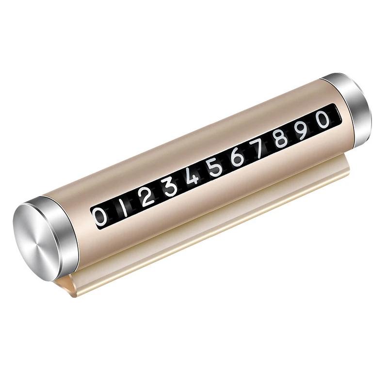 Aluminum Alloy Car Temporary Parking Card Universal Metal Rotate Phone Number Plate Stop Car Styling Auto Interior Accessories