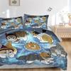 3pcs Halloween Spellbound Cats Quilt Cover Set - Soft and Cozy Bedroom, Guest Room and Dorm Decorative Bedding
