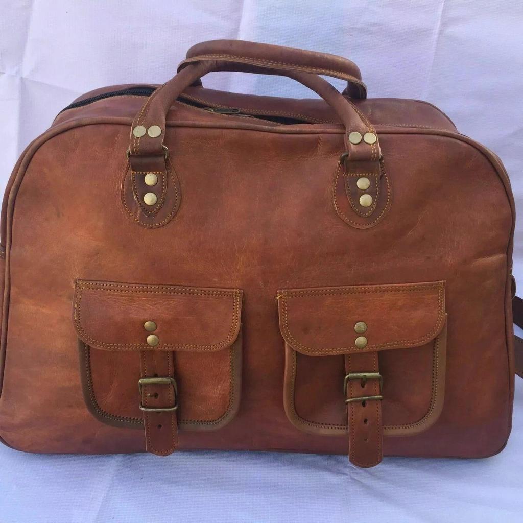 New HANDMADE LEATHER BRIEFCASE GENUINE MESSENGER BAG SHOULDER BAG