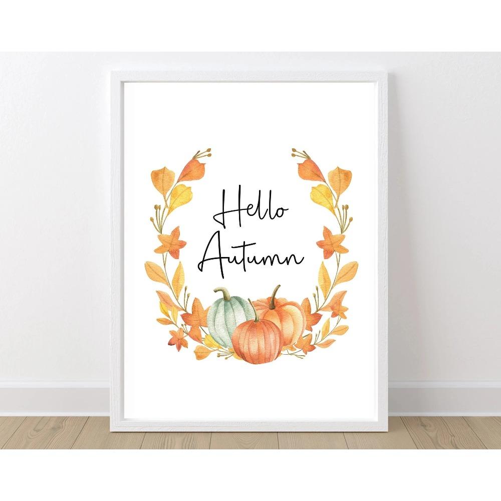 Pumpkin Spice PosterPrint Autumn Home Decor Pumpkin Coffee Latte Poster Seasonal Wall Art Fall Home Decorations Wall Art