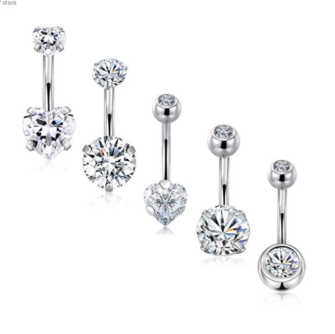 

Набор из 5 предметов пирсинга пупка из нержавеющей стали