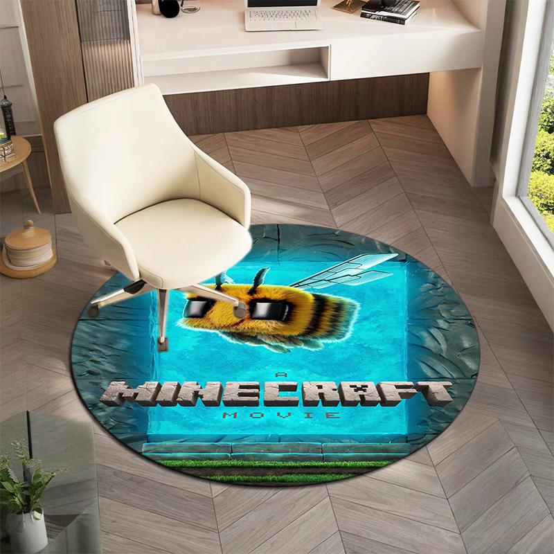 Sandbox Electronic Xbox Games Minecraft Circular Carpet Household Goods Decoration Anti Slip Home Table and Chair Mat Aisle Door Mat Carpet D11