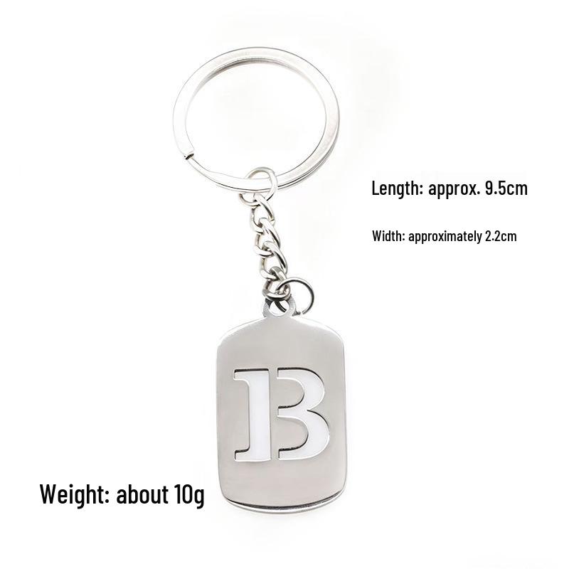 Pendentif Porte-clés 26 Lettres en Acier Inoxydable Creux - Polyvalent pour Sac à Dos, Voiture, Plaque Militaire