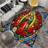 Virgin Mary Stained Glass Carpet Non-slip Rug Suitable for Living Room and Bedroom Sofas