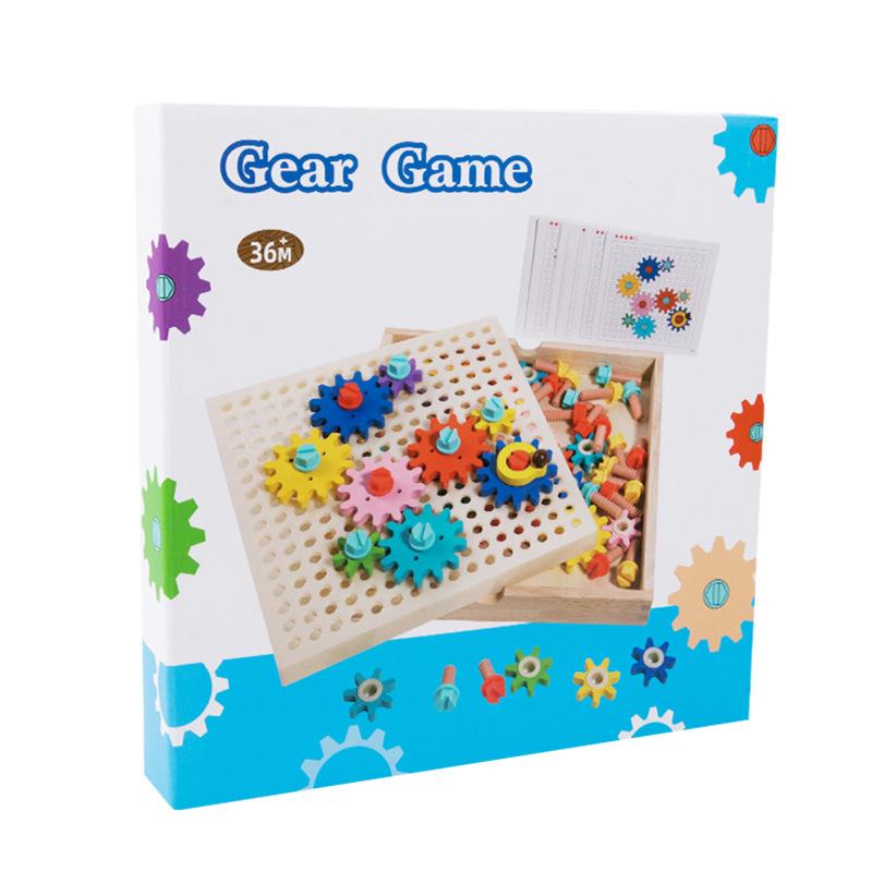 Montessori Early Education Cognitive Gear Game Rotation Exploration Mechanical Principles Training Hands-on Ability Puzzle Game