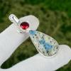 Friendship Day Deal Natural K2 Jasper Mozambique Garnet Sterling Silver Pendant