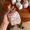 Quilted Quilted Earphone Bag Cute Mini Toast Bag Card Bag Coin Purse Hanging Bag with Hook