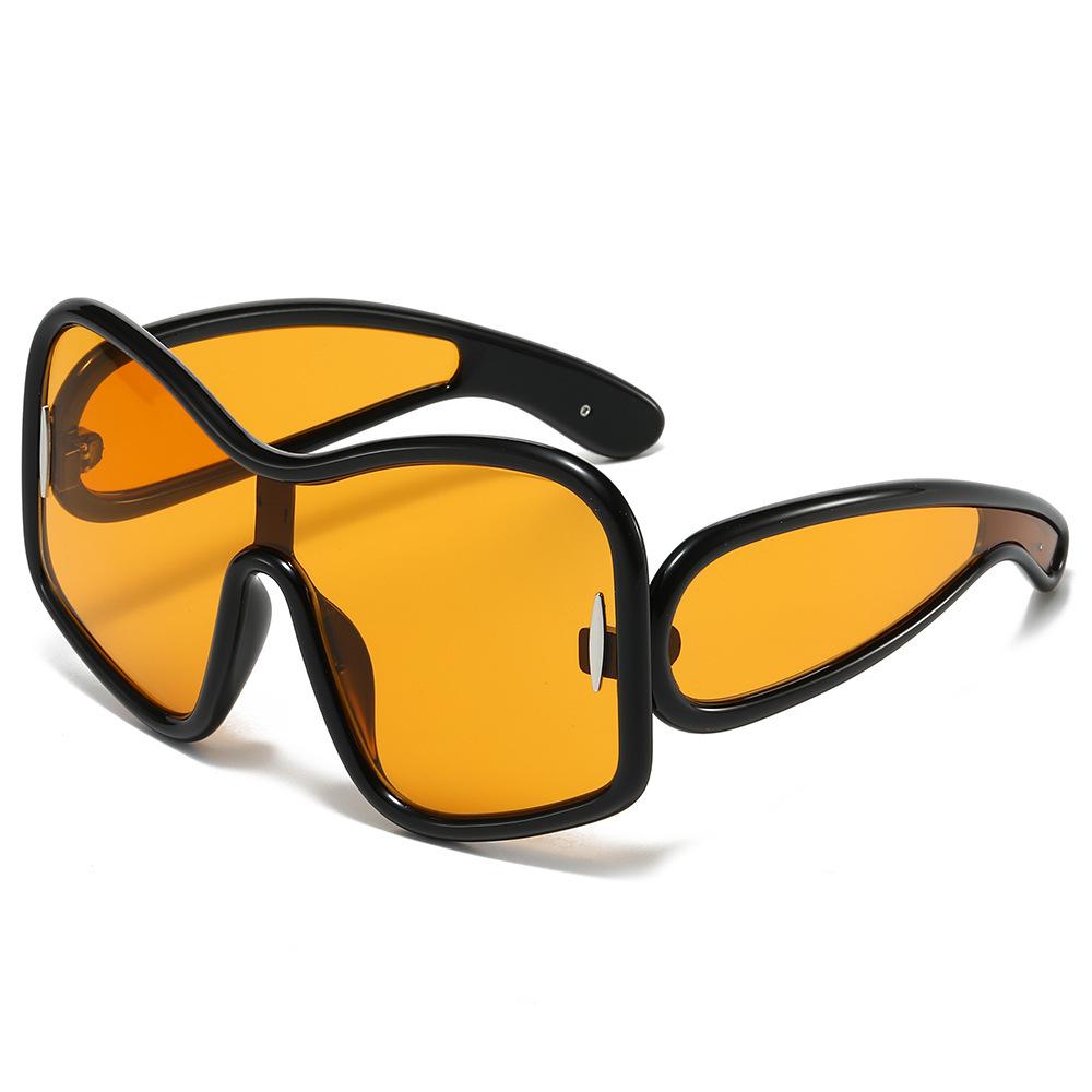 The Same Windproof Glasses, Wind One-Piece Large-Frame Sunglasses Y2K Future Technology Feeling Street Show Sunglasses