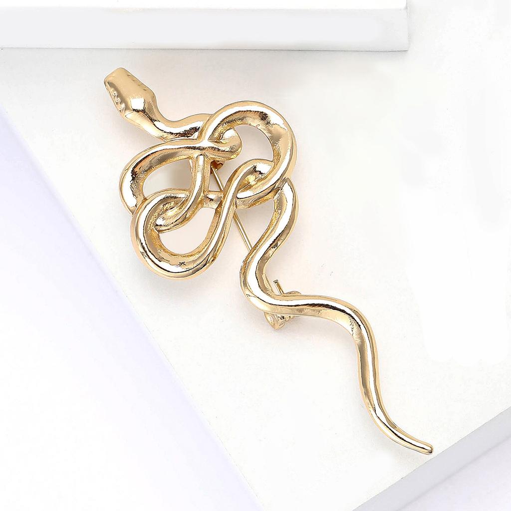 Personalized Retro Alloy Smooth Snake Brooch Simple Fashion Men'S And Women'S Coat Cardigan Corsage Jewelry Pin