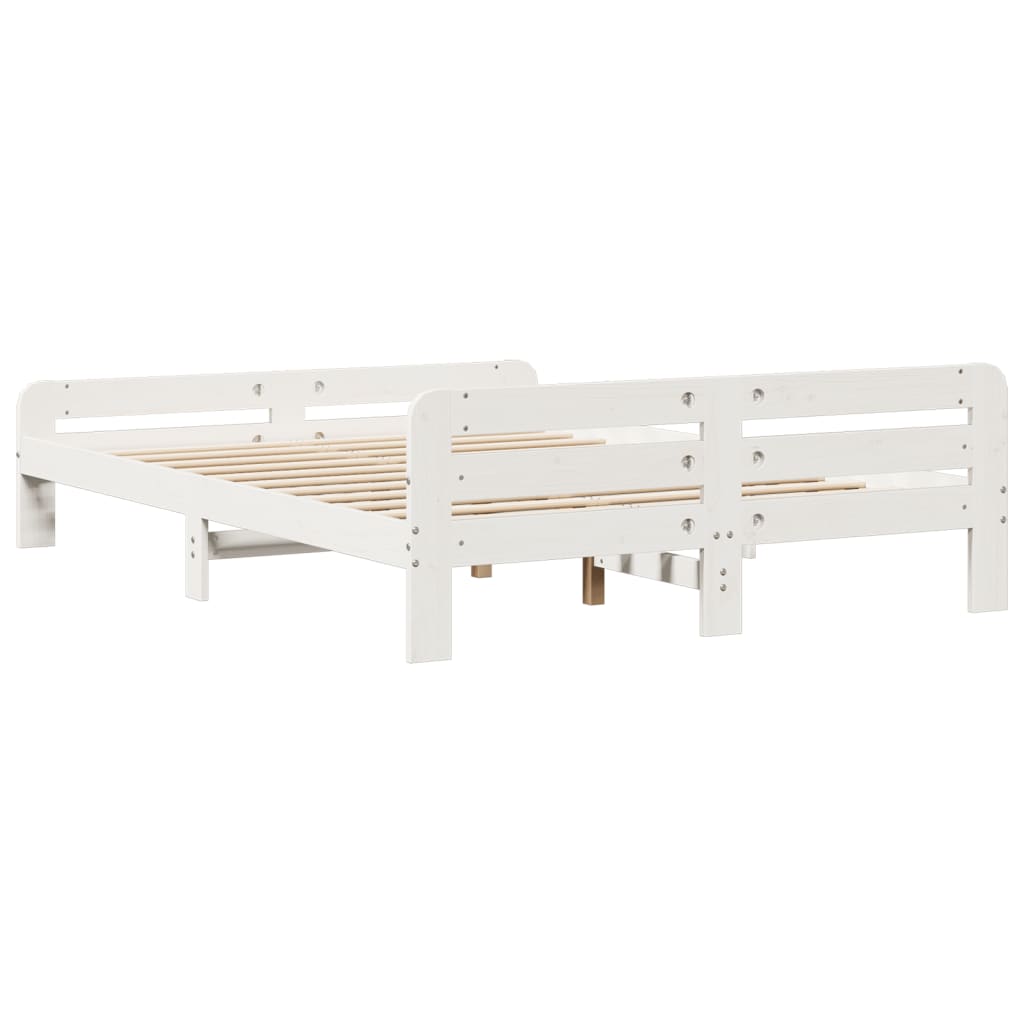 Solid Wood Bed without Mattress White 150 x 200 cm Pine Wood