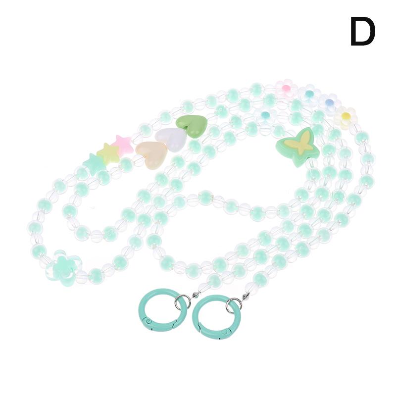 1.2M Crossbody Long Colorful  Beaded Mobile Phone Hanging Chain Mobile Phone Case Lanyard Travel Climbing Rope For Phone
