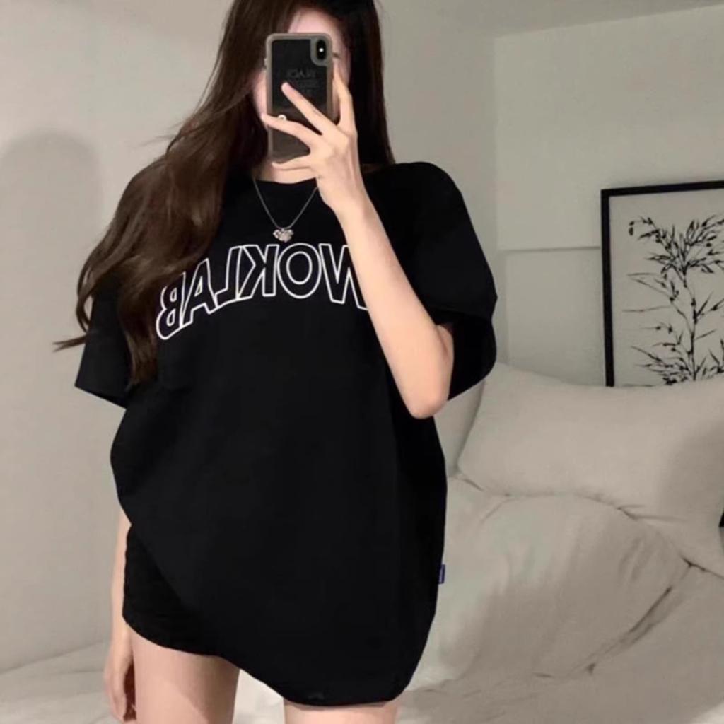 American retro letter printing large size fat MM short-sleeved T-shirt women's summer loose design sense niche Hong Kong flavor top