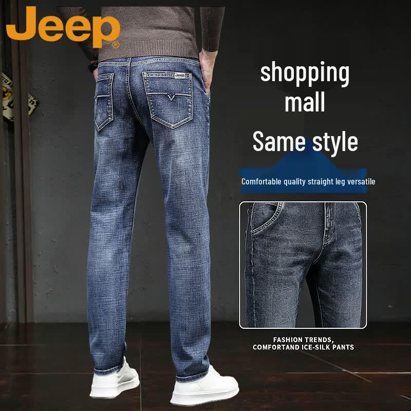 JEEP Men s Summer Breathable Straight-Leg Jeans 36