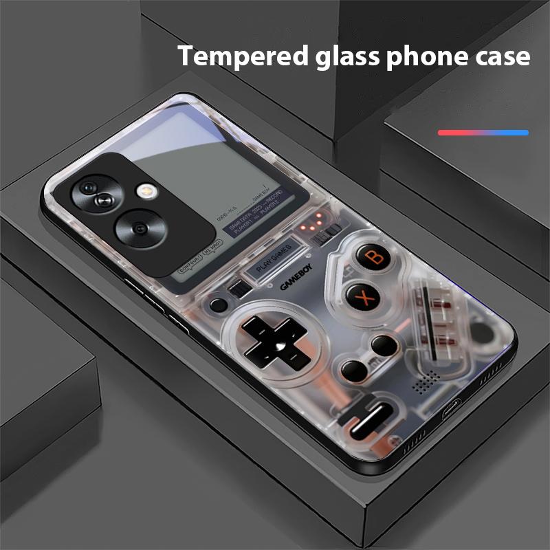 Konsola do gier Dla Oppo A79 5G 58 78 74 60 4G Reno 11F Realme GT 6 11 Note 50 10 C55 X2 Szkło Hartowane Czarne Etui na Telefon