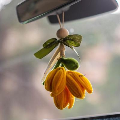 Kit de Matériaux DIY Tournesol 2 Pièces Pendentif de Voiture Fait Main Cadeau, pour Décoration de Maison Cadeau de Fête de Fête