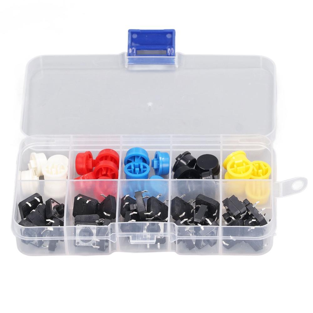 25 PCS 4 Pin SMD PCB Micro Switch Round Shape Tactile Push Button Kit  Microcontrol