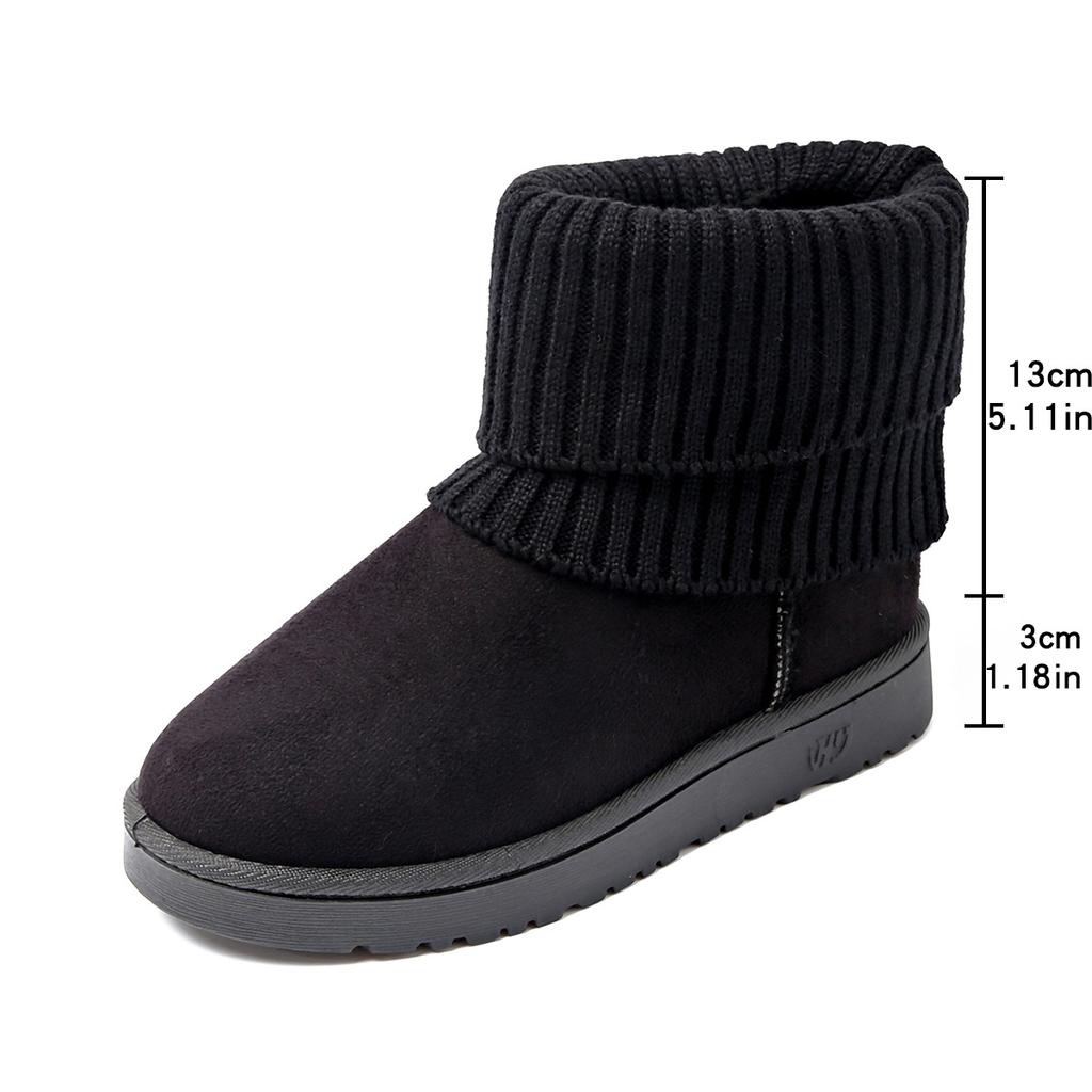 Foreign Trade Korean Version of Fashion Knitted Wool Flanged Cotton Boots Cotton Shoes, Fashion Snow Boots Cotton Shoes 2025 Supply