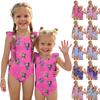 Girls One Piece Swimsuit Summer Casual Swimwear Children Printed Design Comfortable Fit Durable Material Suitable for Swimming Pool Beach Use
