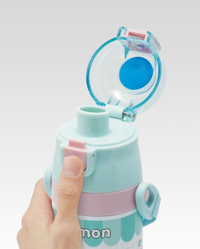 Skater Nerezová láhev na vodu pro přímé lehké a Pokemon Popping chlazení vodní sporty voda děti, pití, 470 ml, vhodná pro děti, nahoru,