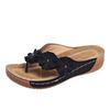 Spring and summer new fashion toe cover foot slope heel cool slippers women's casual women's flower flip-flops