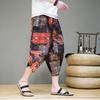 Guofeng casual cropped pants men's new new Chinese cropped pants Chinese style medium pants ethnic style sweatpants men's