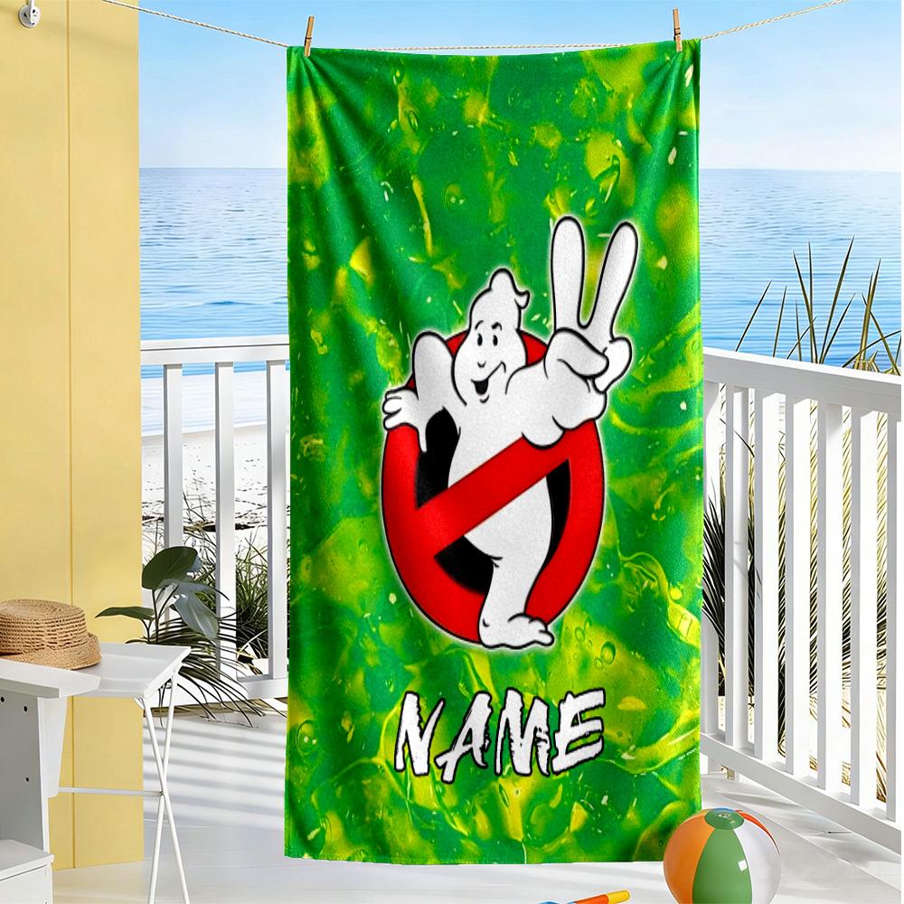 Ghostbusters Logo Customize Your Name Beach Towel High Absorbency & Quick-Dry