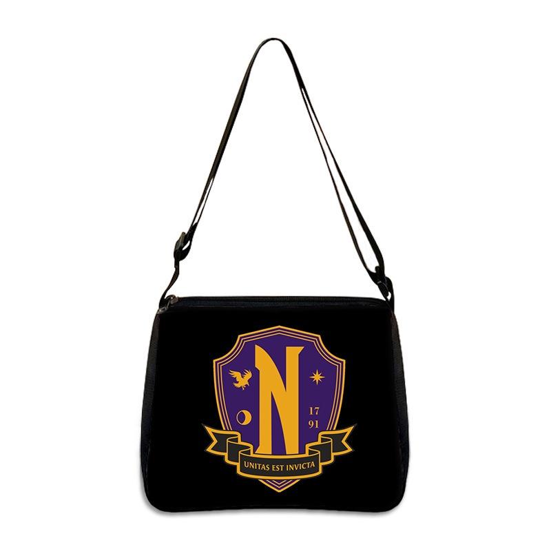 Wednesday Addams Famlily Shoulder Handbag Gothic Style Light Easy To Carry