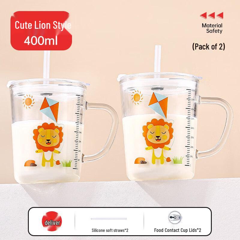 ZISIZ Microwave-Safe Glass Straw Cup