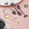 Dragonfly Design Coffee Spoon Metal Bar Tea Spoon Stirring Tool Kitchen Dessert Scoop Tablewear