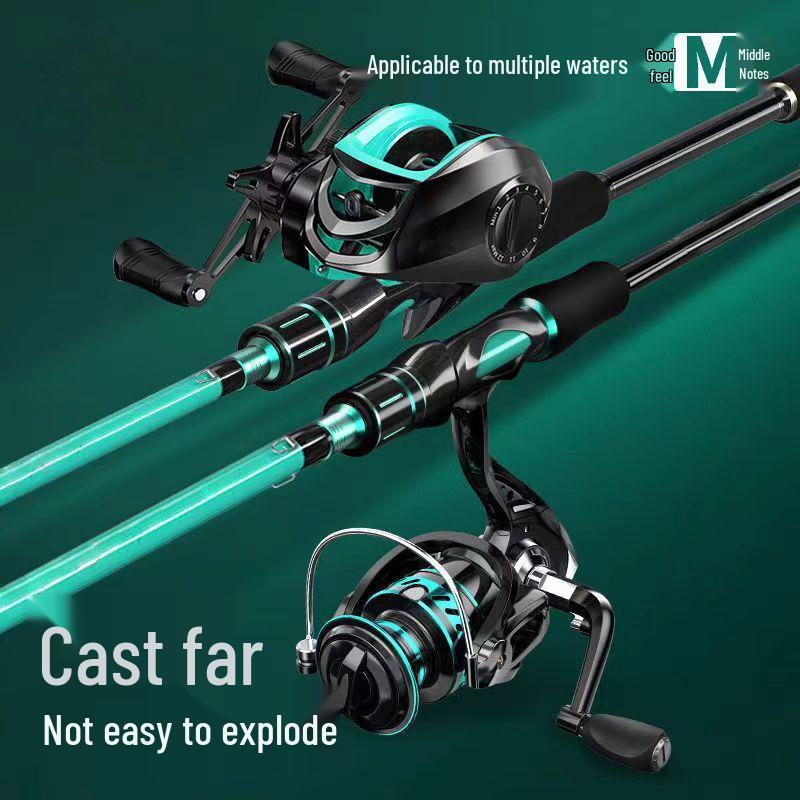 Complete Long Cast Sea Fishing Rod Set with Anti-Explosion Line and Spinning Reel for Beginners - Straight Handle Design.