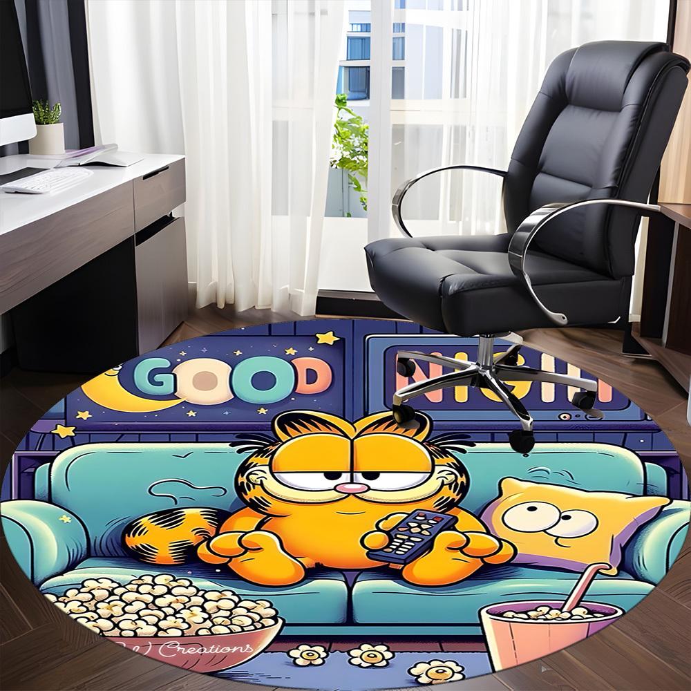 1pc Garfield Office Round Area Rug, Under Office Chairs Bedroom Living Room Home Decor A1016296