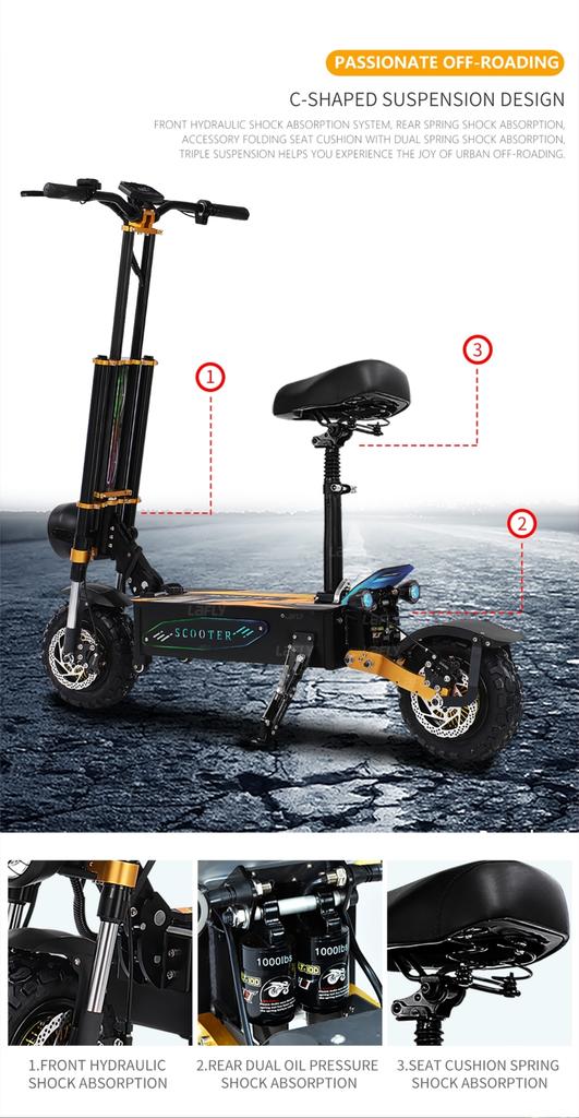 EU Stock 2025New AB2 Electric Scooter 6000w Motor 60v 40AH Removable Battery Fast 85-90km/h 11inch Adult Electric Scooter