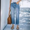 Stretch Women's Jeans Blue Hight Waist Ripped Casual Fashion Streetwear Denim Pencil Pants