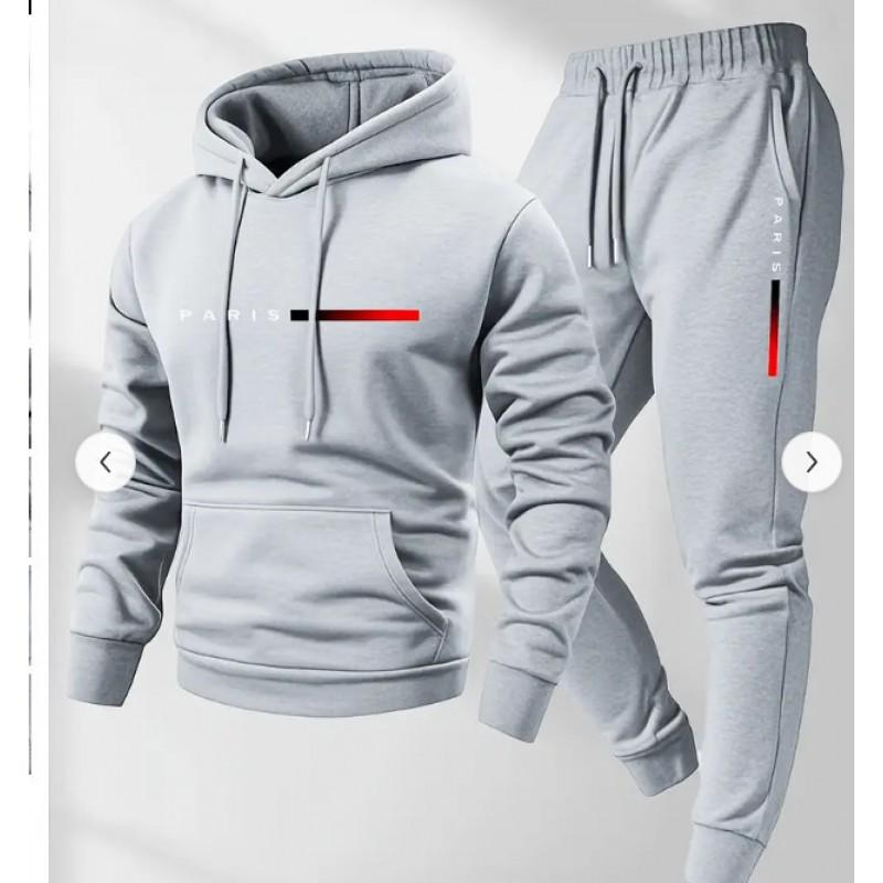 Mens Hooded Oversized Sweatshirt Set Long Sleeve Top Pants Casual Sportswear