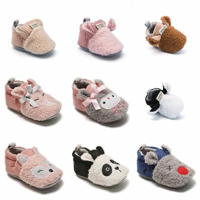 Warm Cartoon Cotton Baby Indoor Walking Shoes, Soft Sole, for 0-1 Year Winter