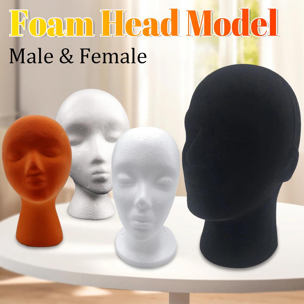 Fashion Male Female White Foam Mannequin Hat Cap Wig Women Head Display Holder Model Training Head Mannequins