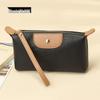Women's Long Genuine Leather Wallet - Large Capacity, Lightweight, Fashionable Color Block Clutch with Zipper