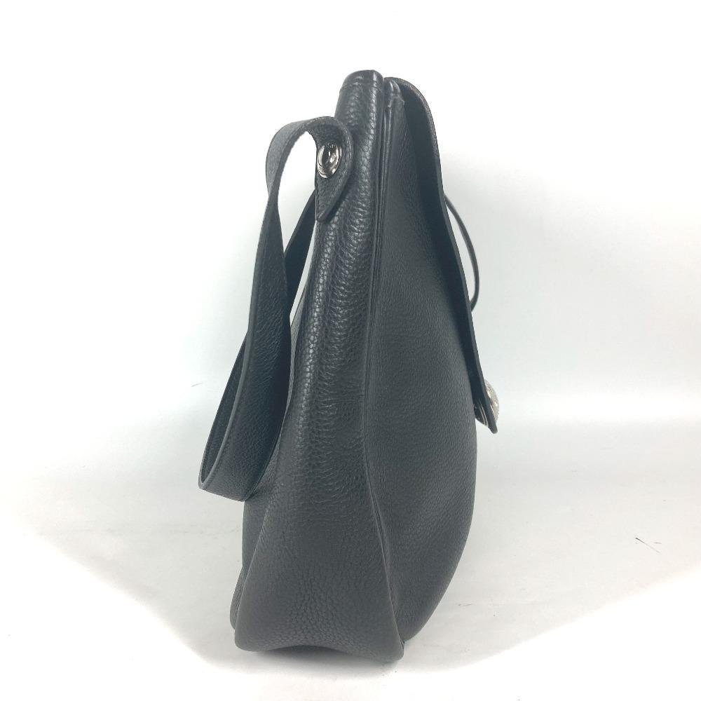 HERMES Serie Christie Rhone Bag Crossbody Flap Shoulder Bag Black/SilverHardware