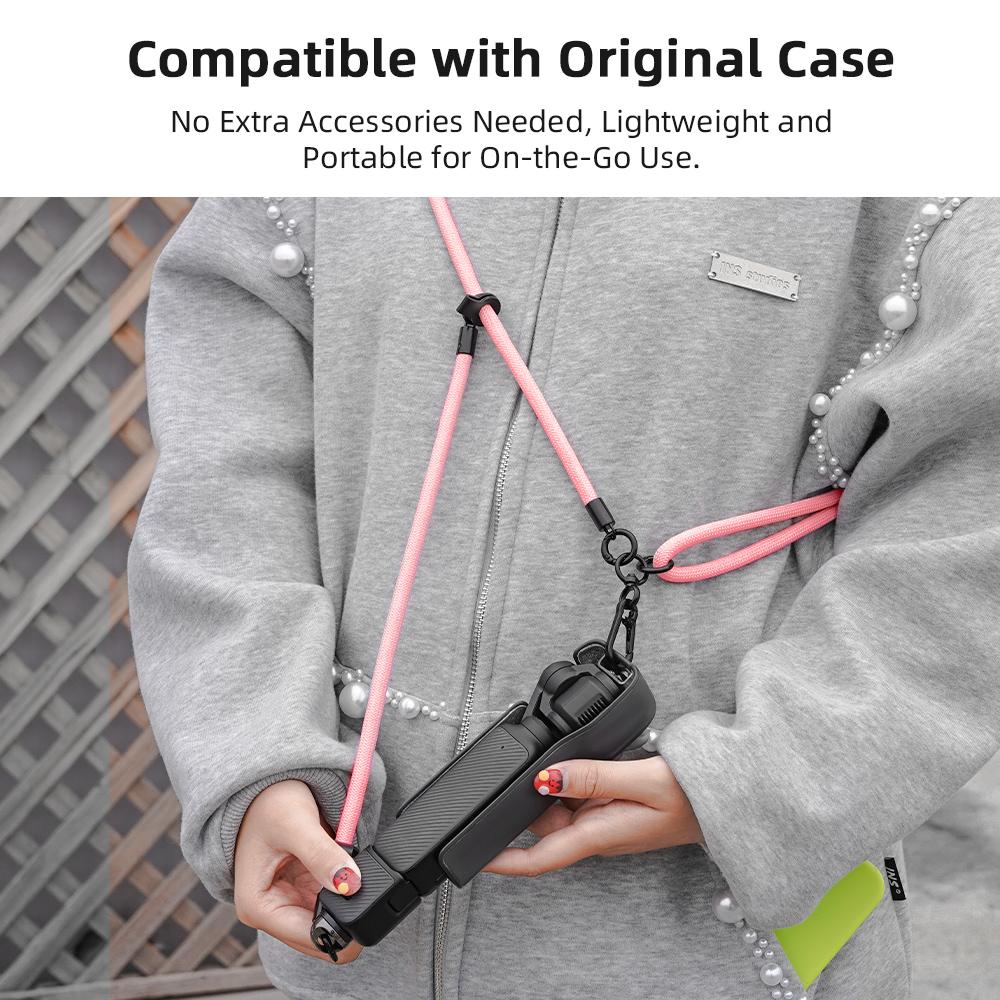 2Pcs/Set For DJI Osmo Pocket 3 Dual Buckle Design Adjustable Crossbody Strap with Wrist Lanyard