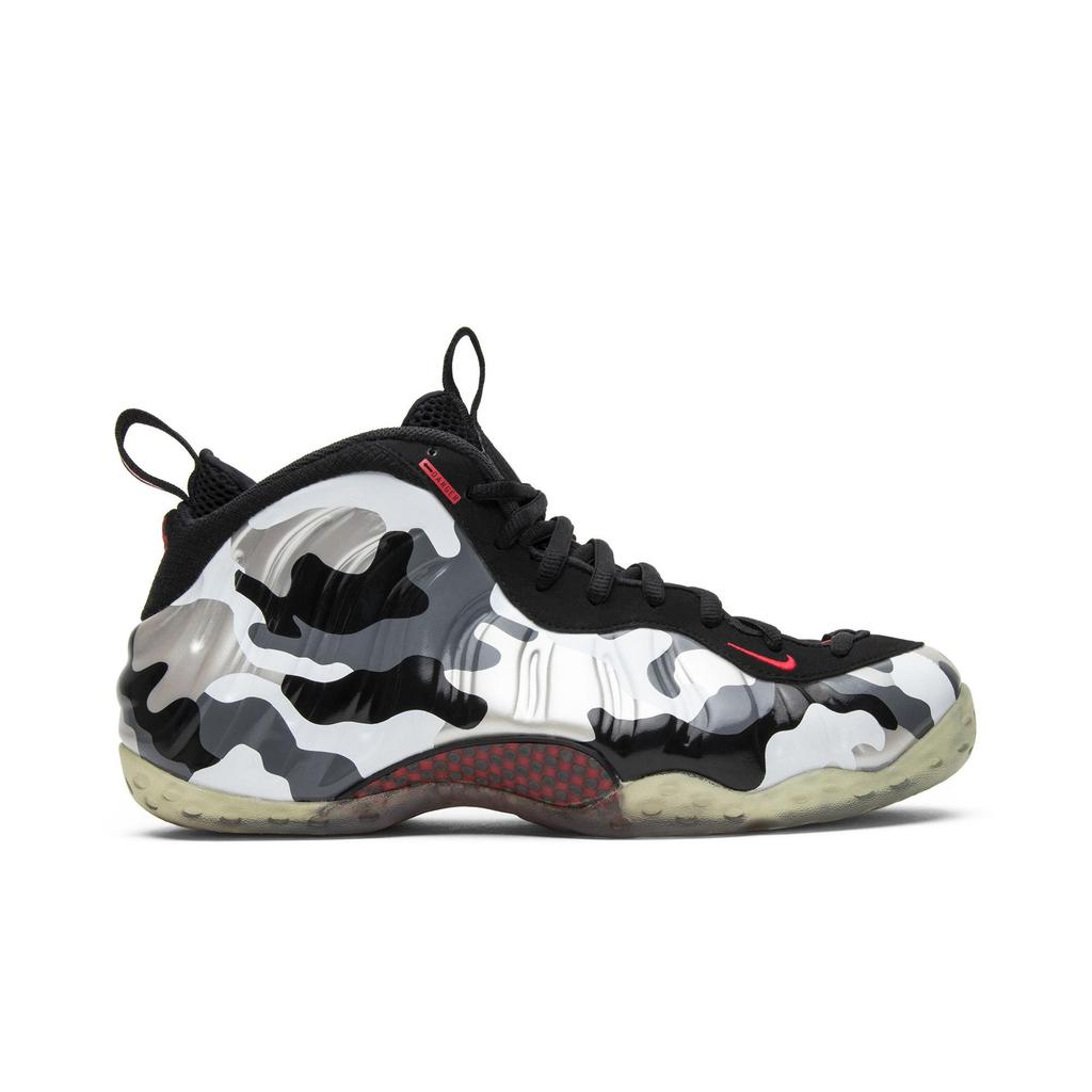 Nike Air Foamposite One PRM 'Fighter Jet' (Unisex) Black / Hyper Red-Drk Grey-White Basketball Shoes 575420 001