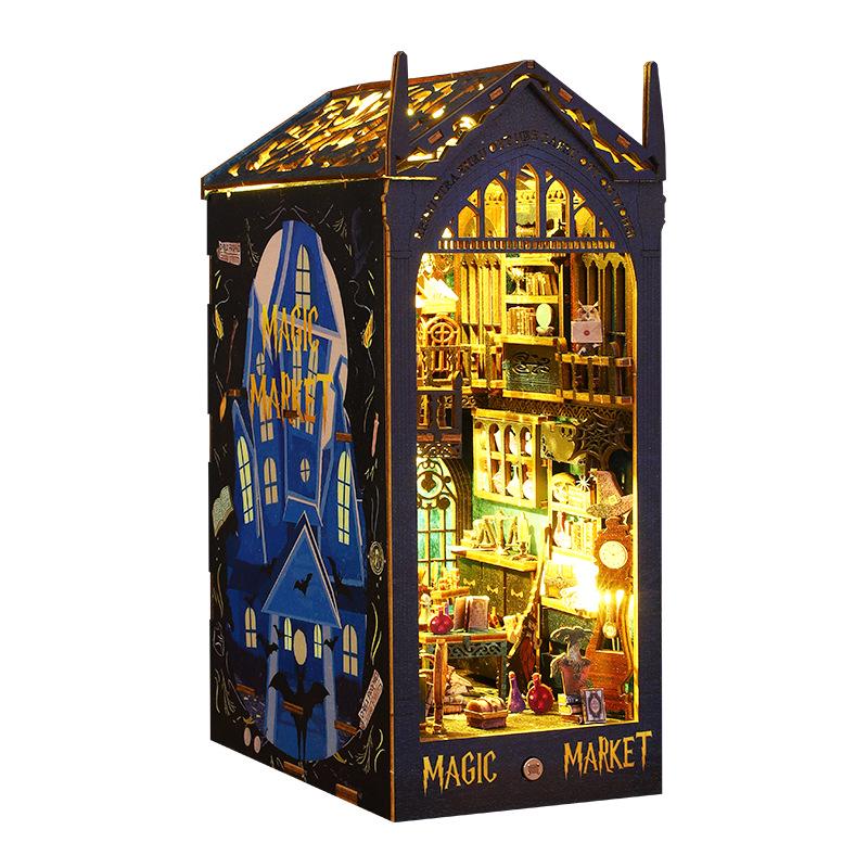 Jiate DIY Магический Рынок 3D Подставка для Книг Миниатюрная Сцена Модель Украшение