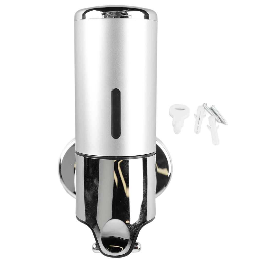Wall Mounted Soap Dispenser Silver ABS Conditioner Body Wash Dispenser 500ml Soap Liquid Holder for